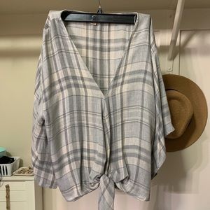 Vici Dolls plaid tie blouse